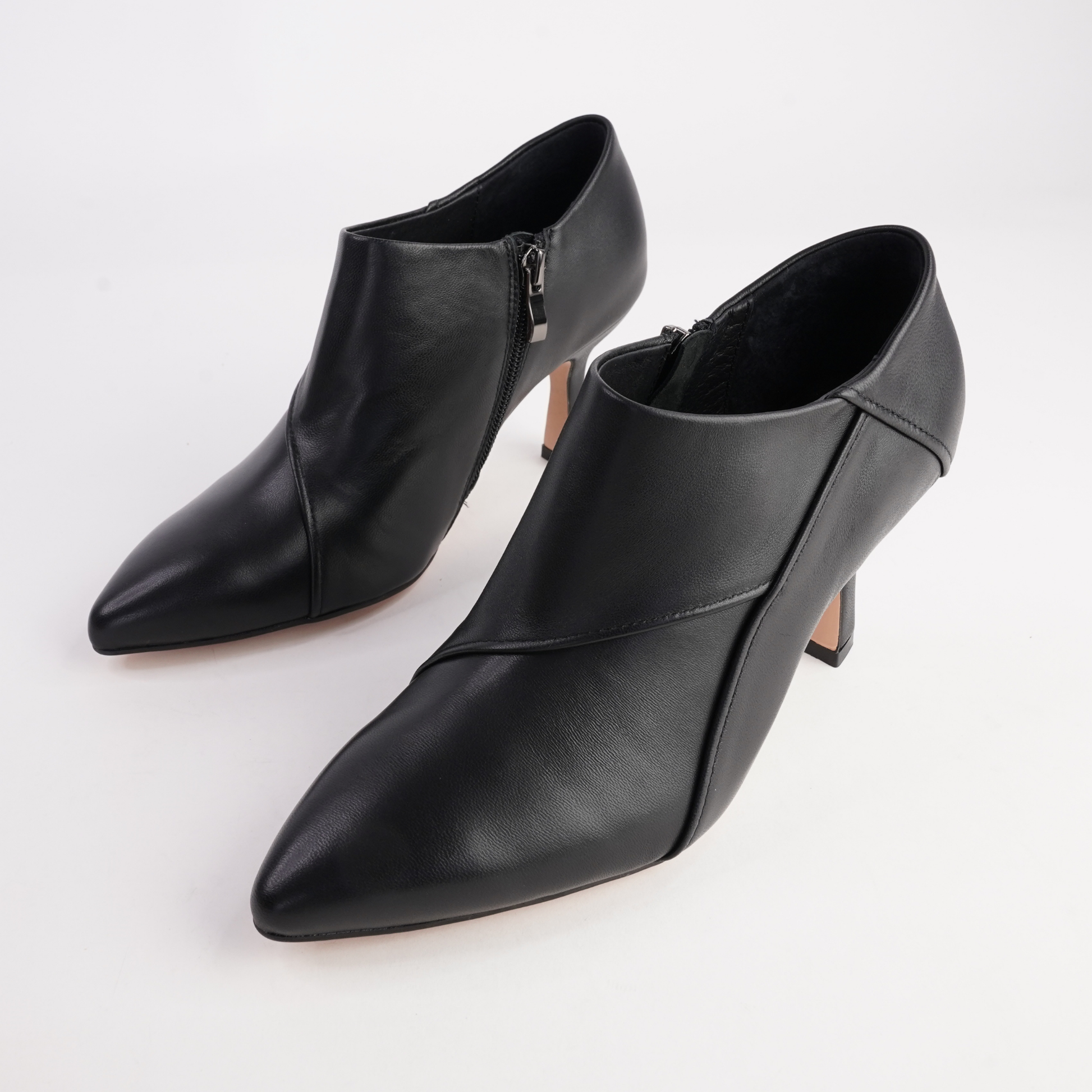 Lazel Black Leather Heels - TOP END | Shouz