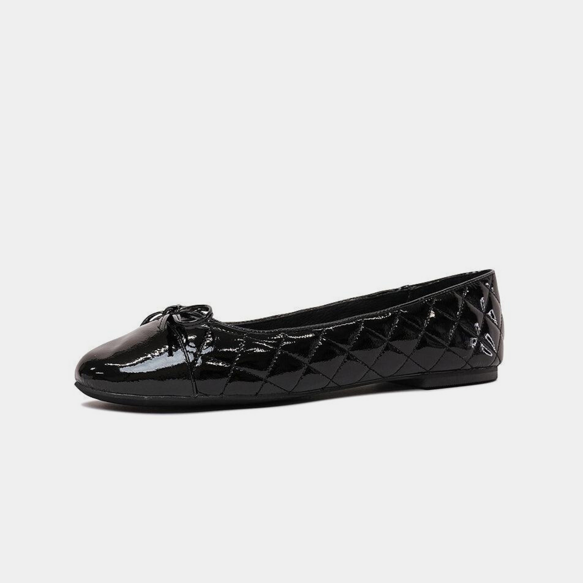 Belie Black Patent/ Black Leather Ballet Flats - MOLLINI | Shouz