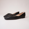 Adriana Black Leather Ballet Flats