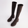 Zina Choc Suede Stretch Knee High Boots