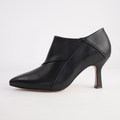 Lazel Black Leather Heels