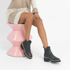 Waizey Black Leather Ankle Boots