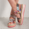 Atha Collage Print Leather Sandals