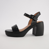 Spice Black Leather Heels