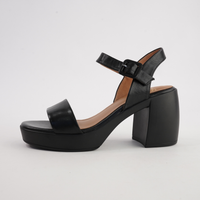 Spice Black Leather Heels