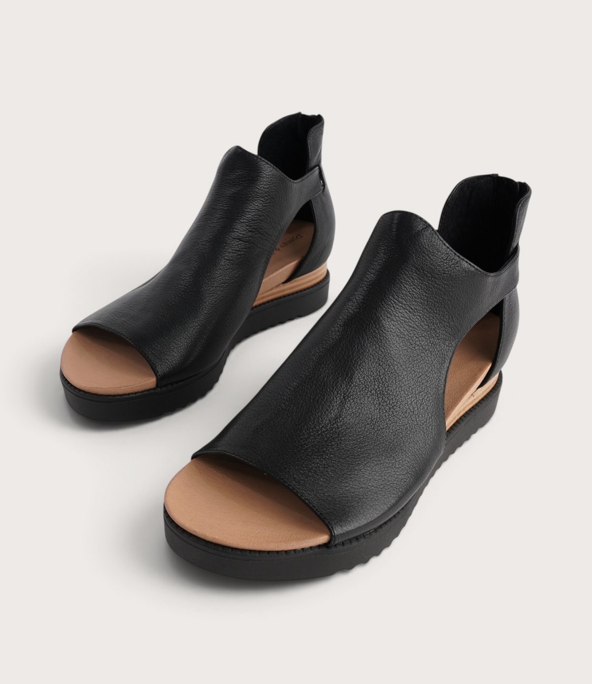 Ambatto Black/ Black Sole Leather Sandals