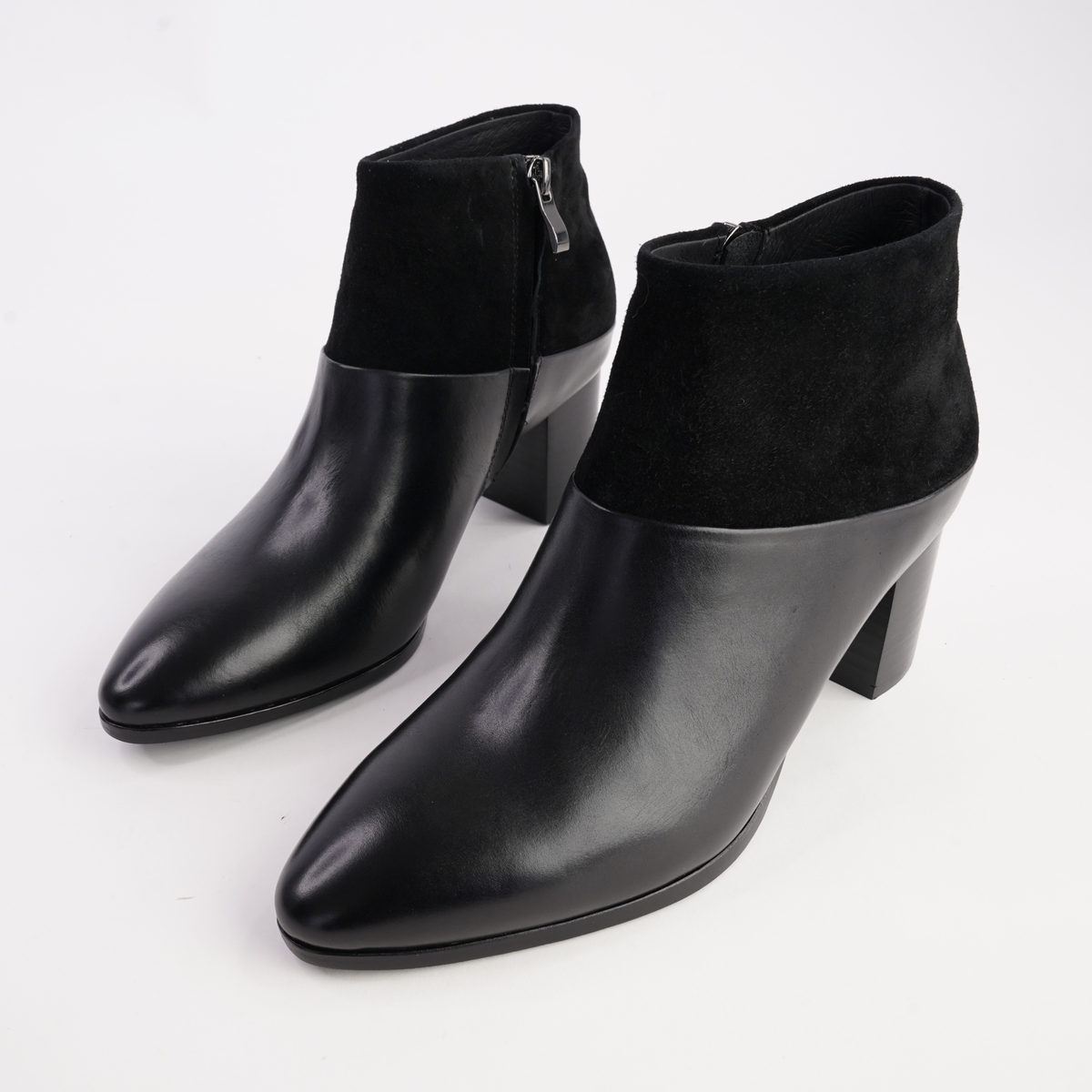 Blumas Black Leather Black Suede Boots - DJANGO AND JULIETTE | Shouz
