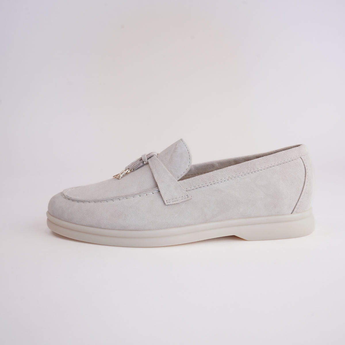 Lydea Beige Suede Leather Loafers - DJANGO AND JULIETTE | Shouz