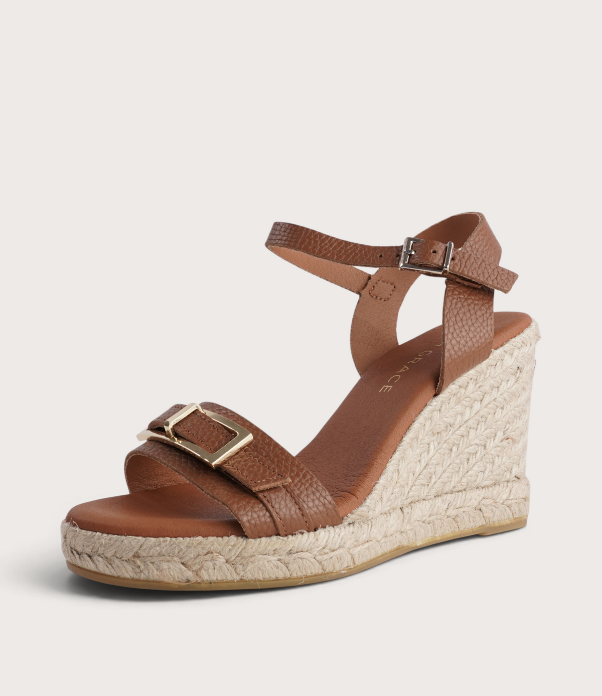 Wren Doya Roble Leather Espadrille Wedges