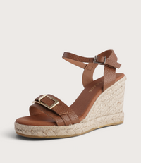Wren Doya Roble Leather Espadrille Wedges