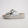 Solena Silver Leather Slides