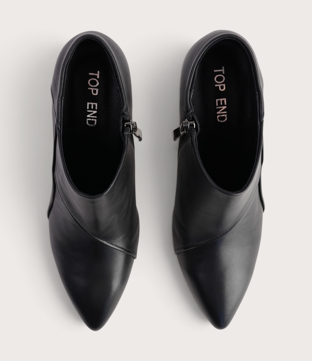 Lazel Black Leather Heels