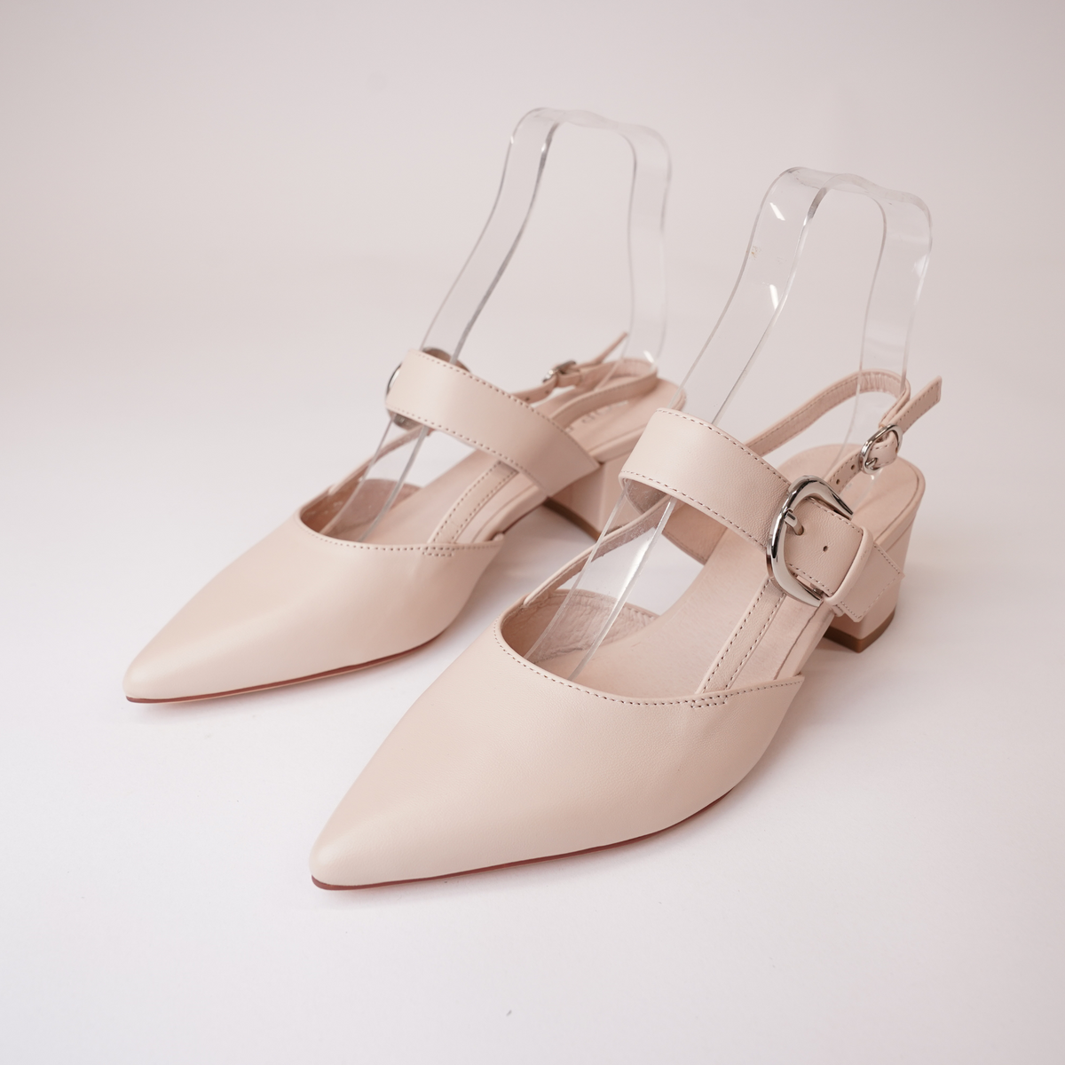 Asten Nude Leather Heels - TOP END | Shouz
