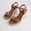 Wren Doya Roble Leather Espadrille Wedges