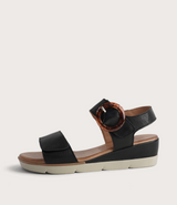 Diana Black Leather Sandals