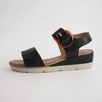 Diana Black Leather Sandals