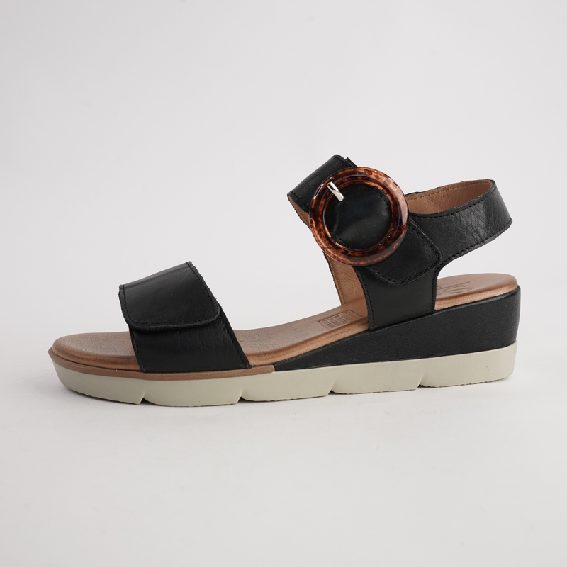 Diana Black Leather Sandals