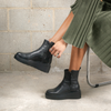 Sedrin Black Leather Ankle Boots