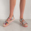 Atha Collage Print Leather Sandals