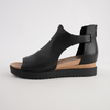 Ambatto Black/ Black Sole Leather Sandals