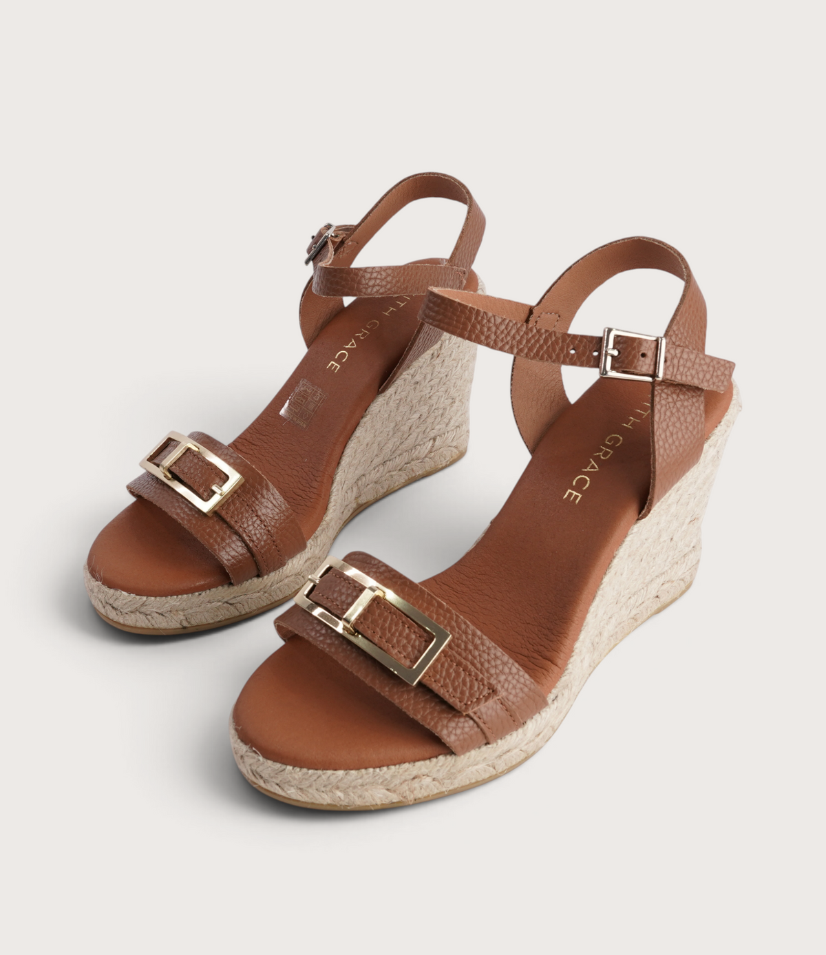 Wren Doya Roble Leather Espadrille Wedges