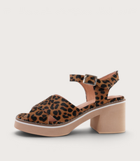 Jemi Tan Leopard Pony Leather Heels
