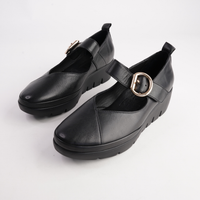 Solo Black Leather Flats - SALA | Shouz