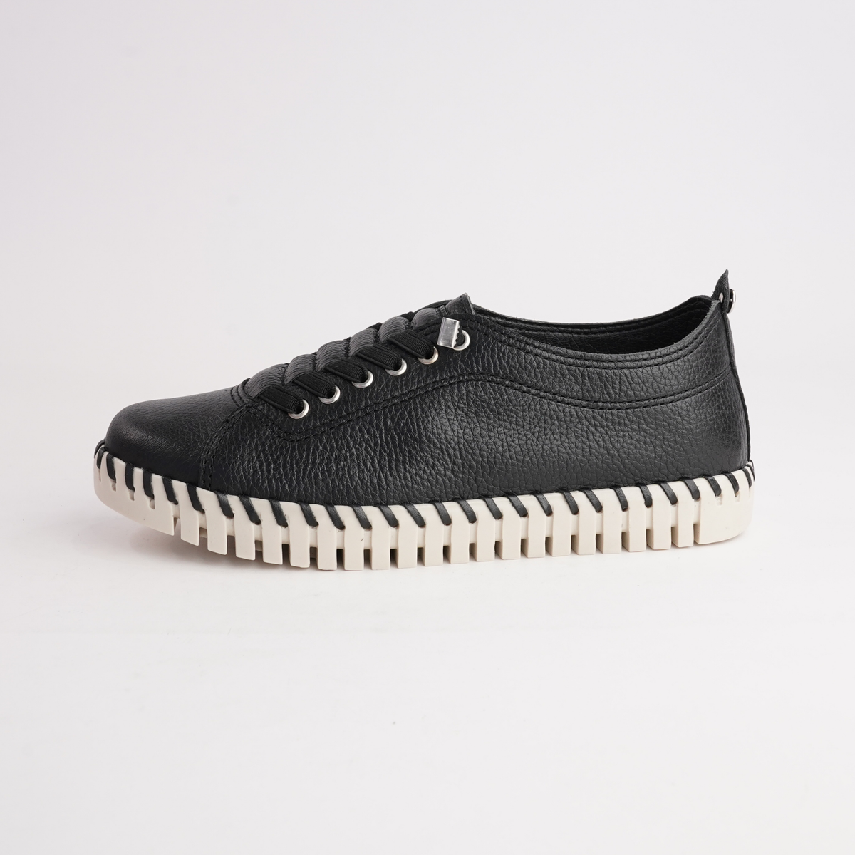 Sonia Black Leather Sneakers - NU BY NEO | Shouz