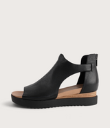 Ambatto Black/ Black Sole Leather Sandals