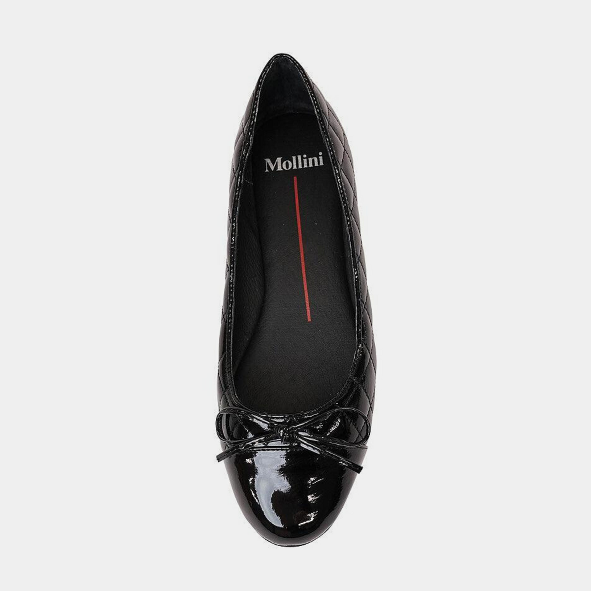 Belie Black Patent/ Black Leather Ballet Flats - MOLLINI | Shouz