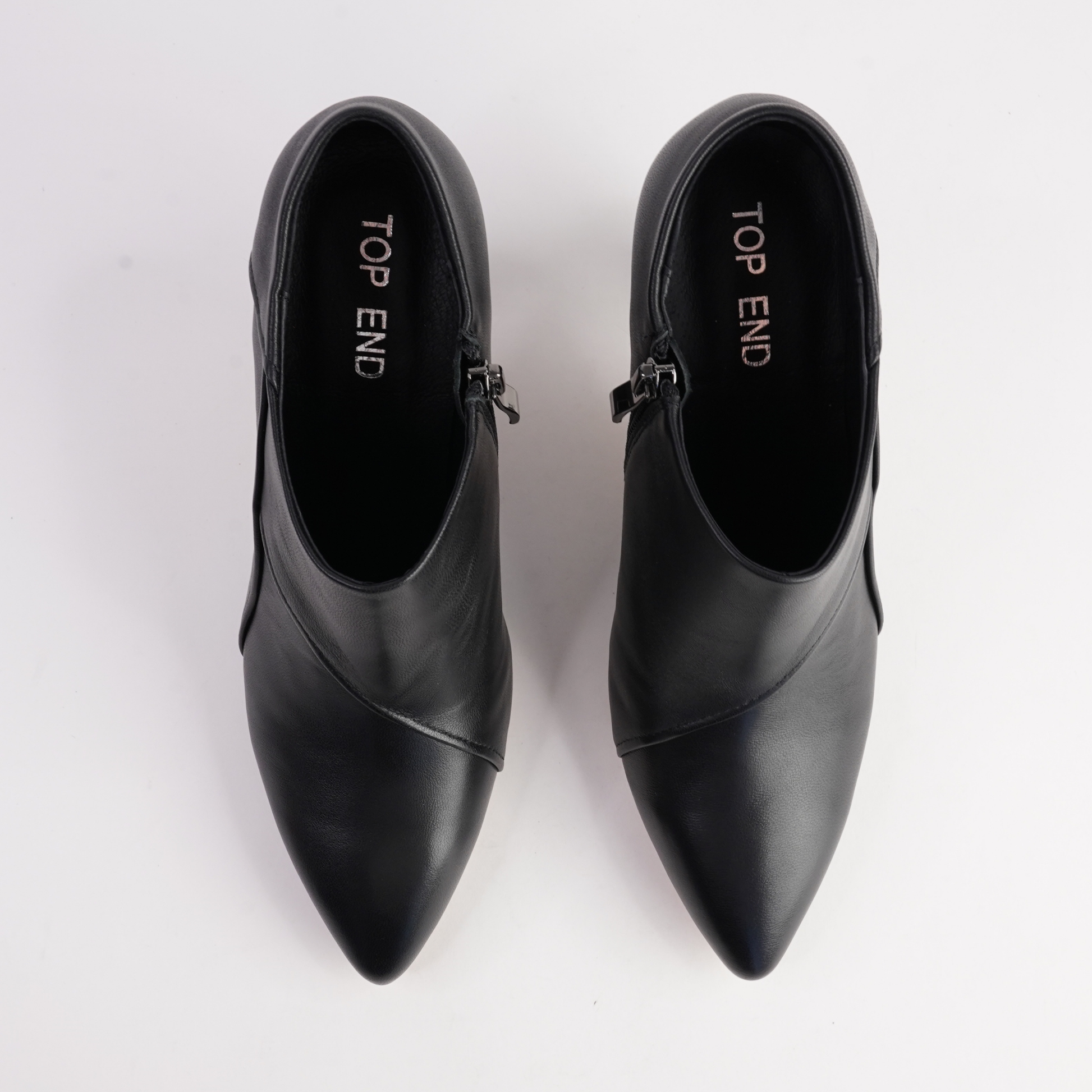 Lazel Black Leather Heels - TOP END | Shouz