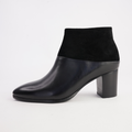 Blumas Black Leather Black Suede Ankle Boots