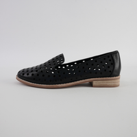 Ariah Black Leather Loafers