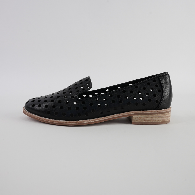 Ariah Black Leather Loafers