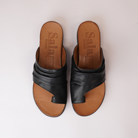 Lulu Black Leather Sandals