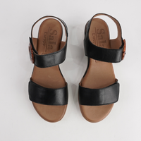 Diana Black Leather Sandals