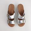 Solena Silver Leather Slides
