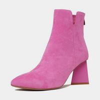 Harini Lipstick Suede Ankle Boots