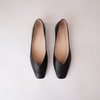 Adriana Black Leather Ballet Flats