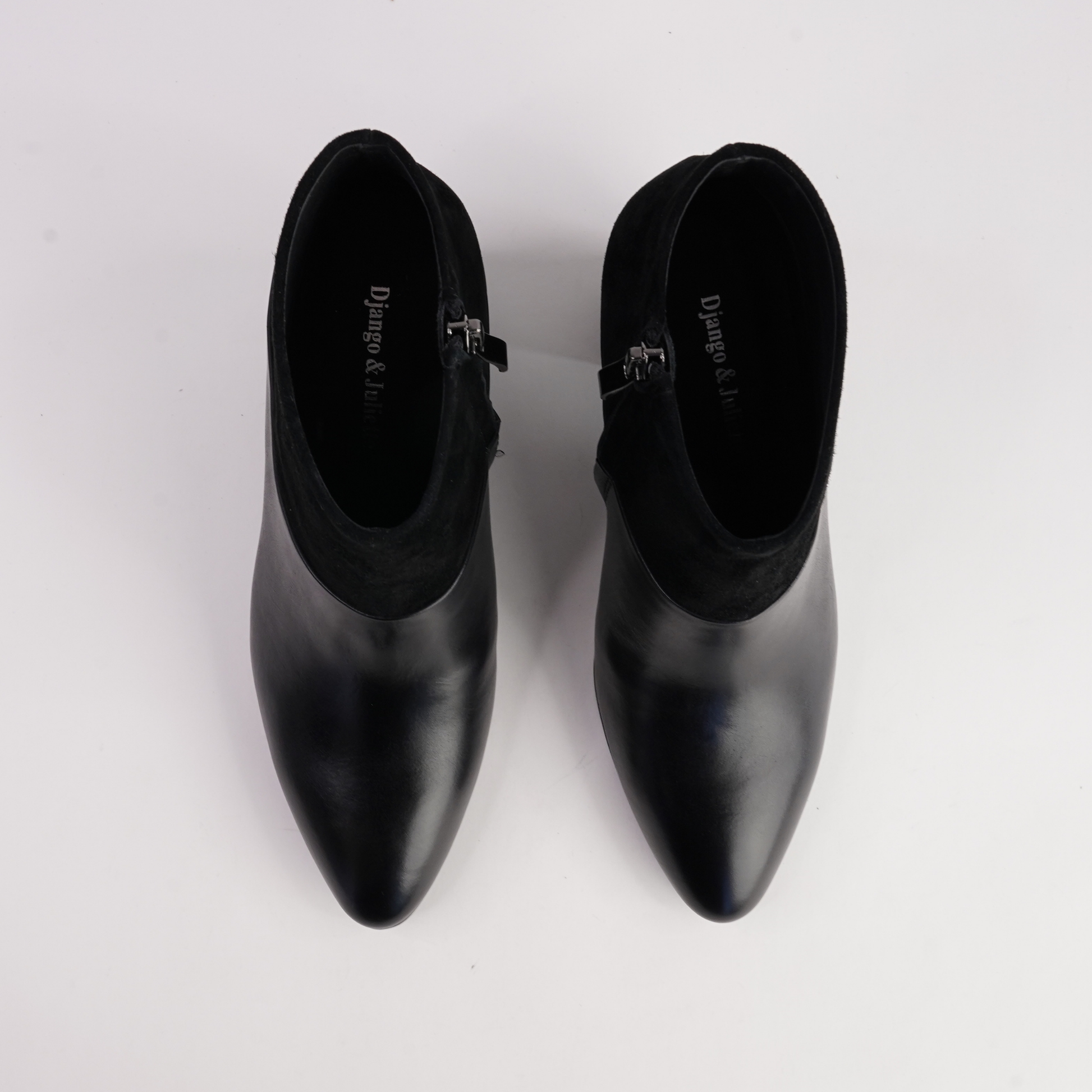 Blumas Black Leather Black Suede Boots - DJANGO AND JULIETTE | Shouz