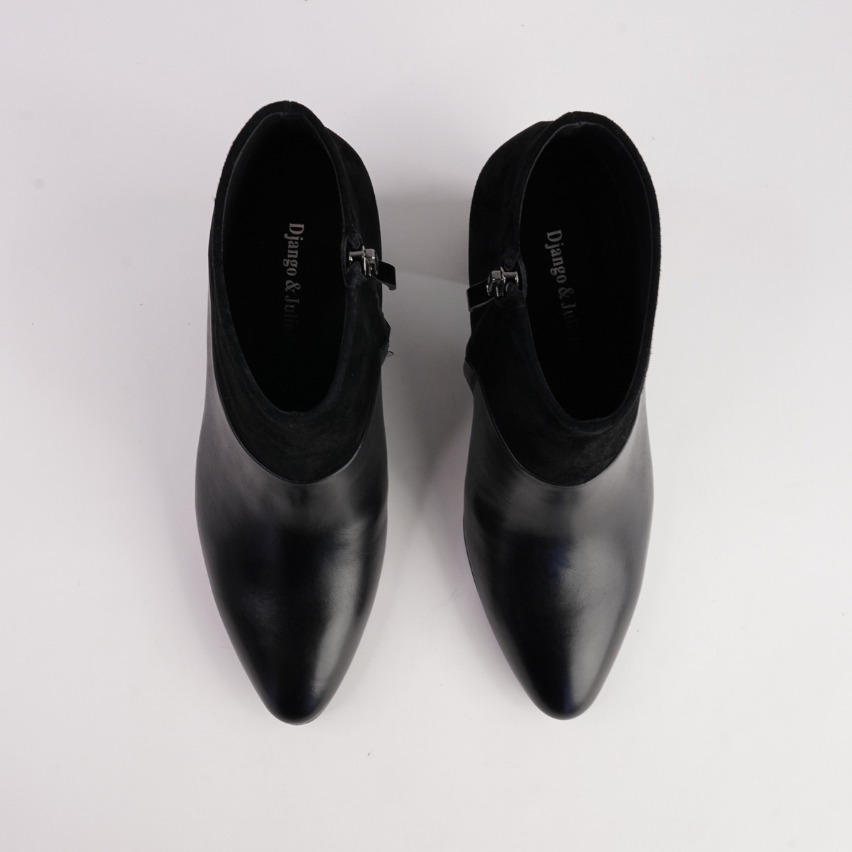 Blumas Black Leather Black Suede Boots - DJANGO AND JULIETTE | Shouz