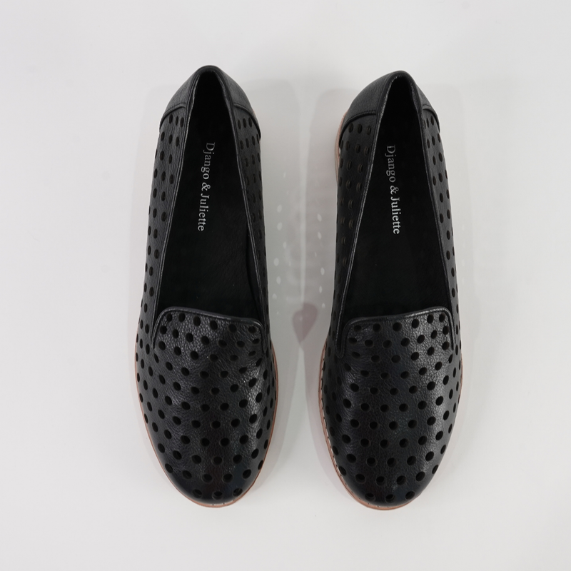 Ariah Black Leather Loafers