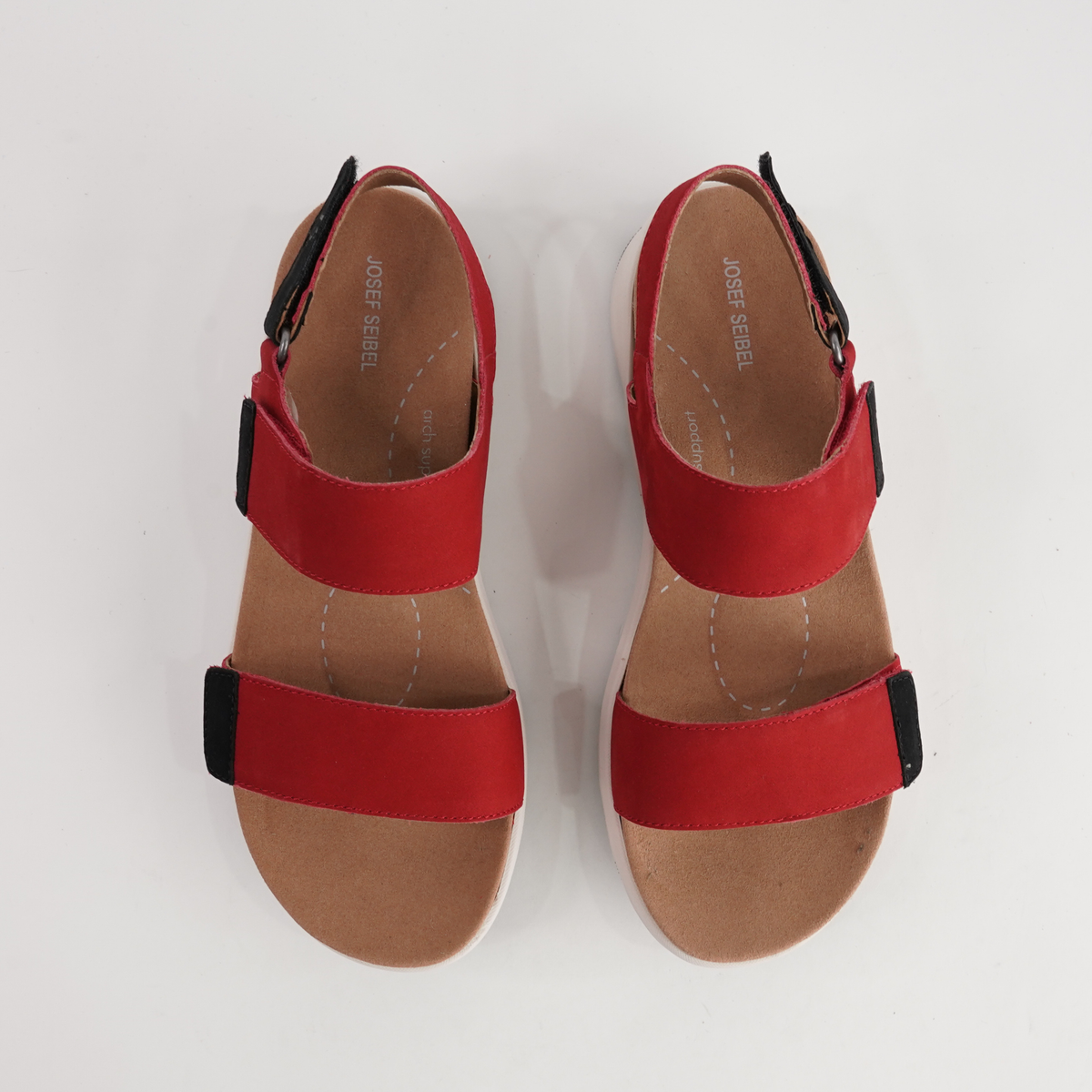 Estelle 04 Red Combi Leather Sandals - JOSEF SEIBEL | Shouz