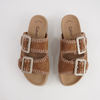 Rita Walnut Suede Leather Slides