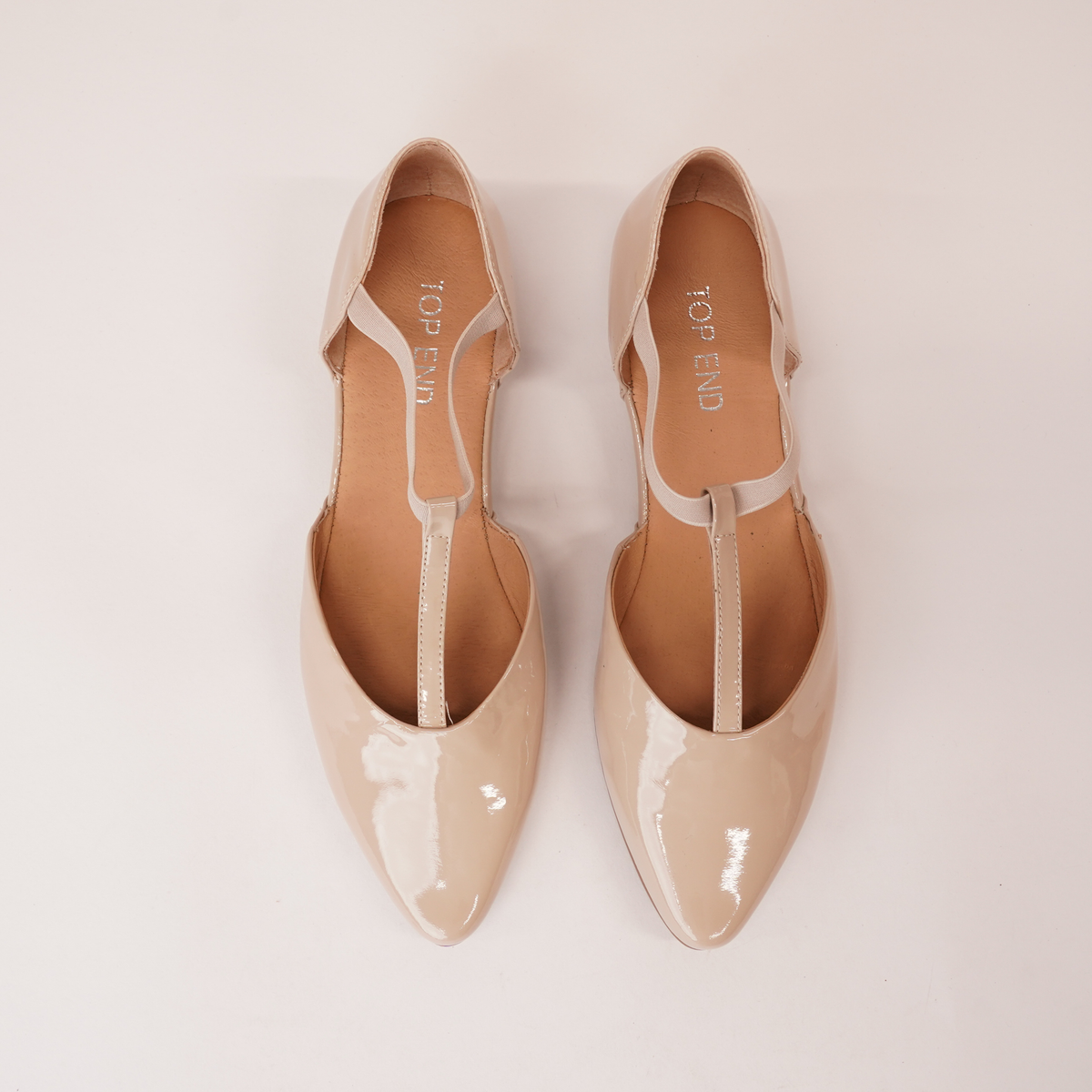 Saddie Cafe Patent Leather Flats - TOP END | Shouz