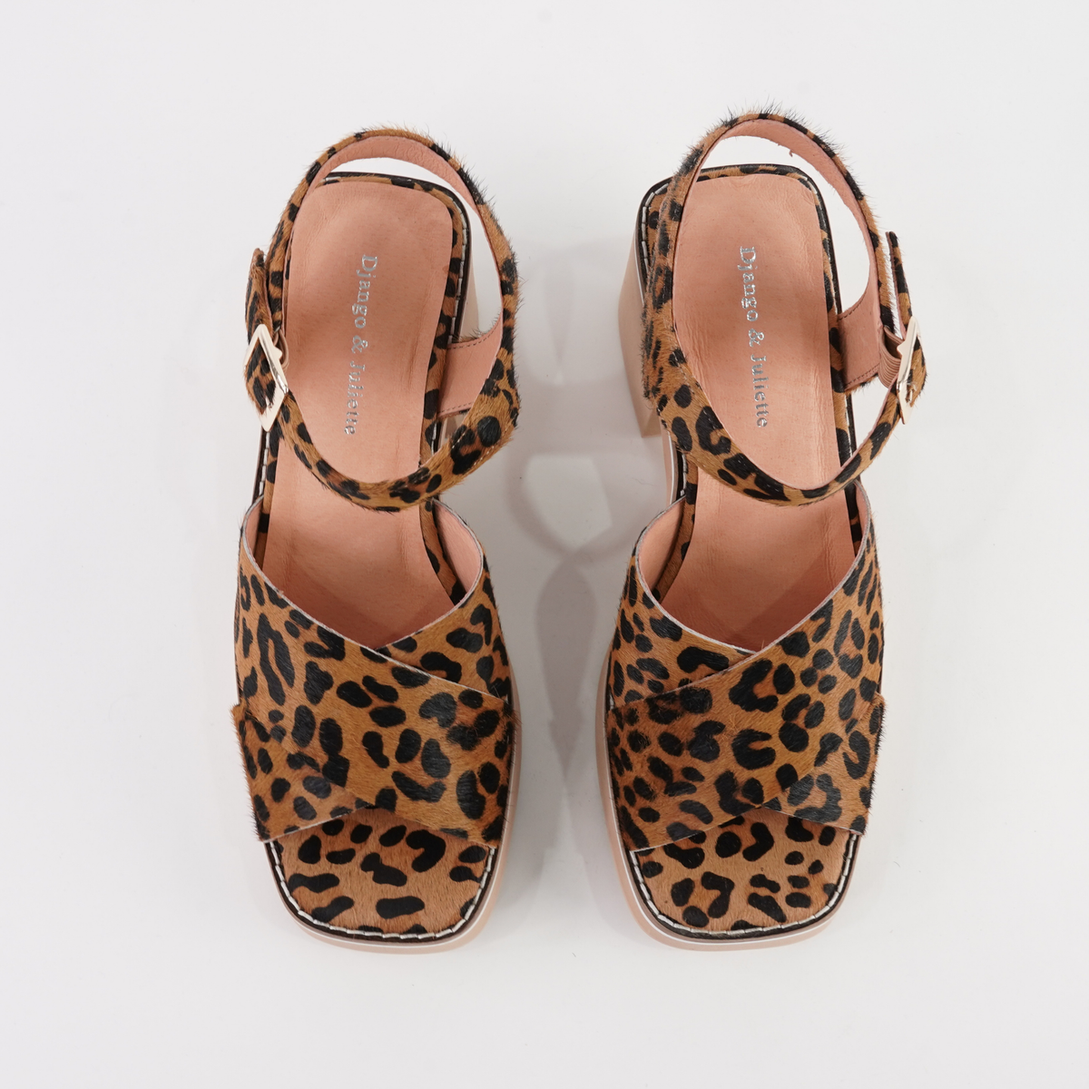 Jemi Tan Leopard Pony Leather Heels - DJANGO AND JULIETTE | Shouz