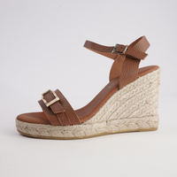 Wren Doya Roble Leather Espadrille Wedges