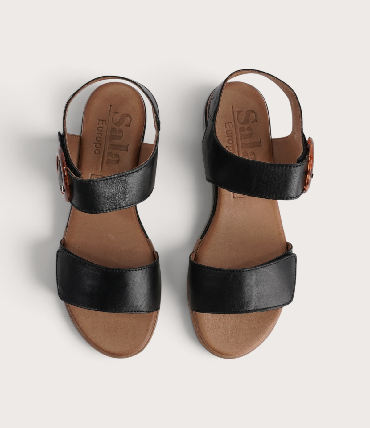 Diana Black Leather Sandals