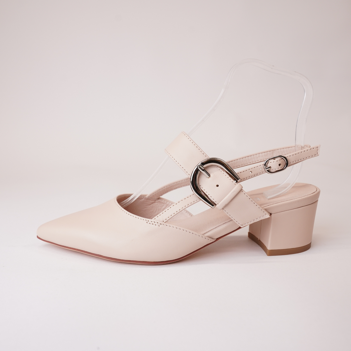 Asten Nude Leather Heels - TOP END | Shouz