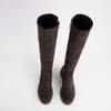 Zina Choc Suede Stretch Knee High Boots
